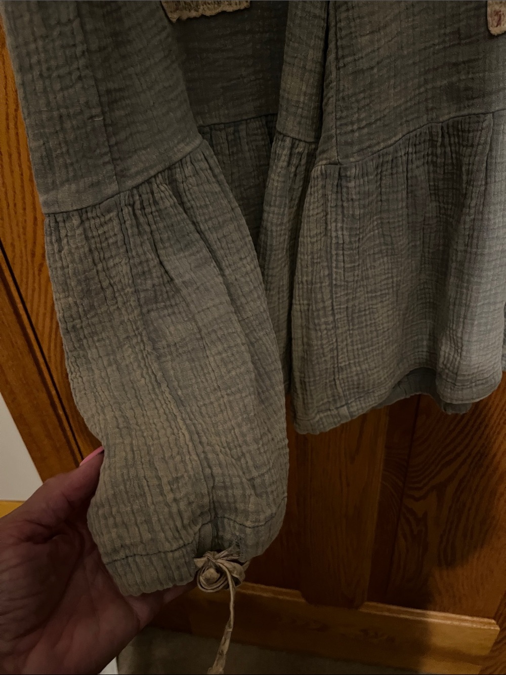 Wide-Leg Boho Patchwork Pants in blue - Picture 3 of 10